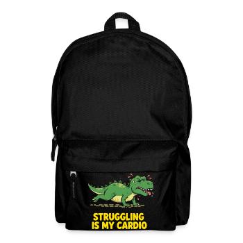 Dinosaur hates cardio training - Backpack - black - Front