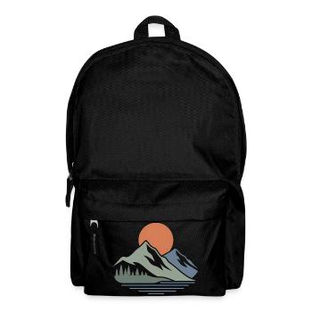 Minimalistische Berglandschaft – Modernes Design - Rucksack - Schwarz - Vorne