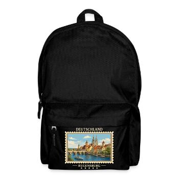 Deutschland Regensburg Vintage Reisemarke - Rucksack - Schwarz - Vorne