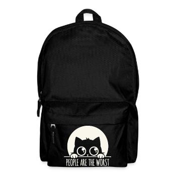 Menschen sind die Schlimmsten - Rucksack - Schwarz - Vorne