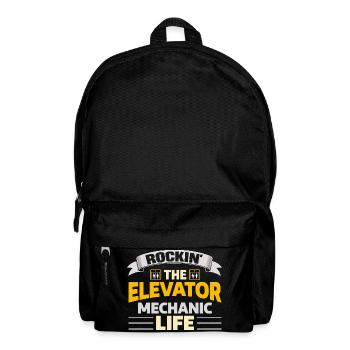 Rockin The Elevator Mechanic Life Aufzugsmonteur - Rucksack - Schwarz - Vorne