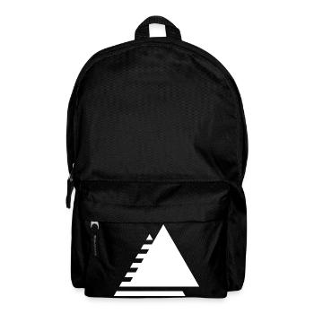 Minimalistisches gestuftes Dreieck - Rucksack - Schwarz - Vorne