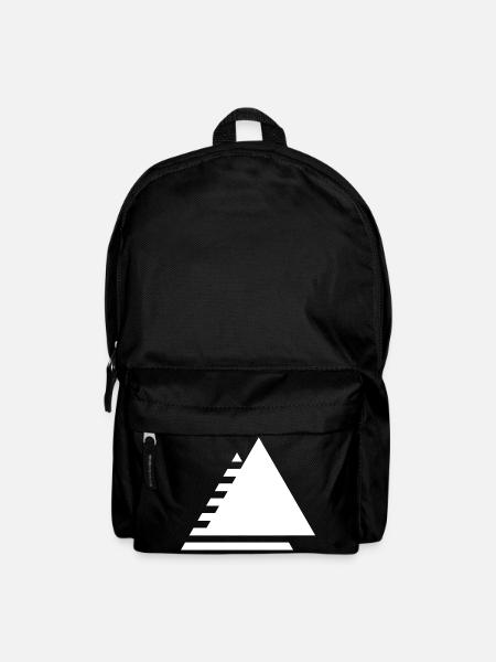 Minimalistisches gestuftes Dreieck - Rucksack - Schwarz