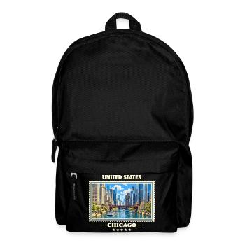 Vereinigte Staaten Chicago Vintage Reisemarke - Rucksack - Schwarz - Vorne