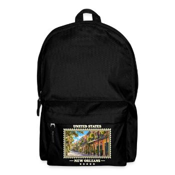 Vereinigte Staaten New Orleans Vintage Reisemarke - Rucksack - Schwarz - Vorne