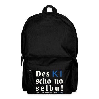 Des KI schon no selba! 100% natürliche Intelligenz - Rucksack - Schwarz - Vorne