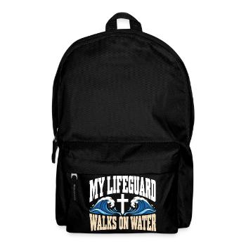 Mein Rettungsschwimmer geht auf dem Wasser, christlicher Jesus Fait - Rucksack - Schwarz - Vorne