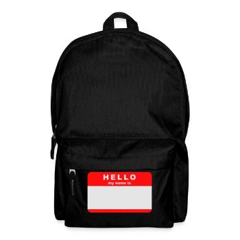Hello my name - Backpack - black - Front