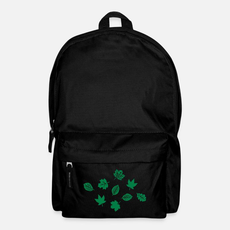 Grüne Blätter, einfärbbar - Rucksack - Schwarz