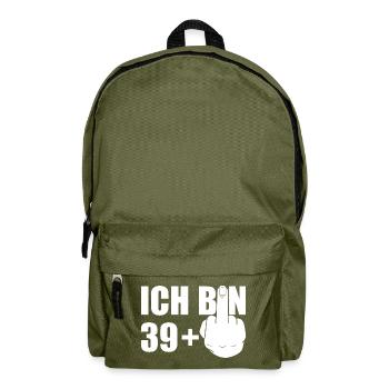 ICH BIN 39+1 40.GEBURTSTAG Ü40 FOREVER 39 - Rucksack - Olivgrün - Vorne