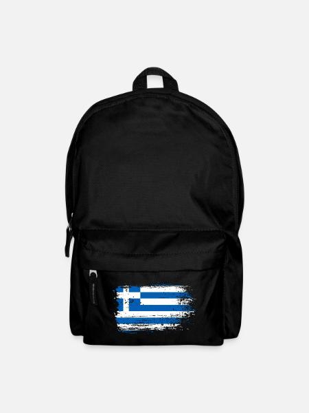 Grunge Griechische Flagge Skizze - Rucksack - Schwarz