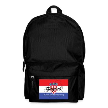 Zagreb - Hauptstadt mit GPS & Flagge - Rucksack - Schwarz - Vorne