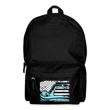 Patriotischer Schwimmer - Rucksack - Schwarz - Vorne