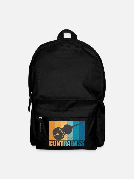 Contrabasse Instrument Vintage Musicien Cadeau - Sac à dos - noir