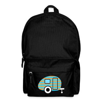 Caravan Knit Stripes Winter Pattern Camping Fan - Backpack - black - Front
