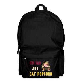 Stay calm and eat popcorn - Backpack - black - Front
