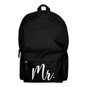 Mr. Matching Couple Engagement Wedding Honeymoon - Backpack - black - Front