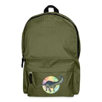 Farbige Dinosaurier - Rucksack - Olivgrün - Vorne
