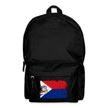 Saint Martin Flag Flag Peace Vintage - Backpack - black - Front