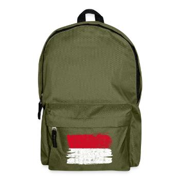 Drapeau de Monaco Drapeau de la Paix Vintage - Sac à dos - vert olive - Devant