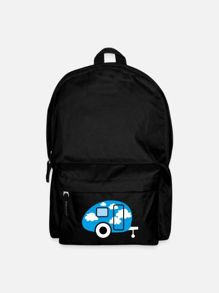 Caravan Wohnwagen Wolken Camper Camping Retro Fan - Rucksack - Schwarz