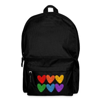 Cœurs arc-en-ciel LGBTQIA - Sac à dos - noir - Devant