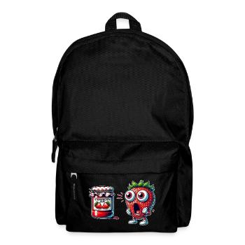 Lustiges Erdbeere Marmeladen Design - Rucksack - Schwarz - Vorne