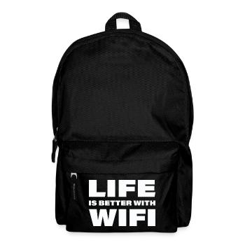 LIFE IS BETTER WITH WIFI - Backpack - black - Front