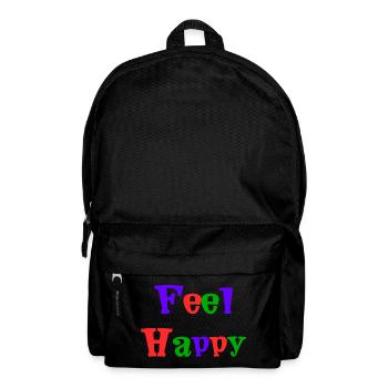 GLÜCKLICH. KOSTENLOS. FREIHEIT. WOHLFAHRT. ZEN. MEDITATION. - Rucksack - Schwarz - Vorne