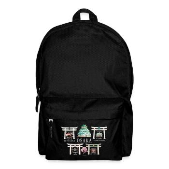 Osaka, 5 Curiosités, Japon Dessin à la main - Sac à dos - noir - Devant
