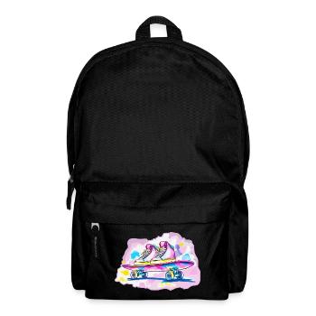 Skateboard mit Schuhe - Rucksack - Schwarz - Vorne