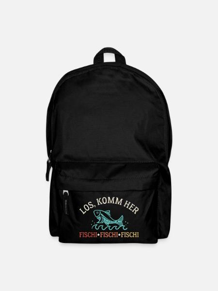 Komm Her Fischi Sportangler Angeln Fischen - Rucksack - Schwarz