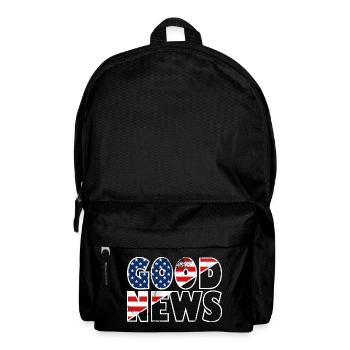 GOOD NEWS Stars and Stripes Bibelvers Evangelium - Rucksack - Schwarz - Vorne