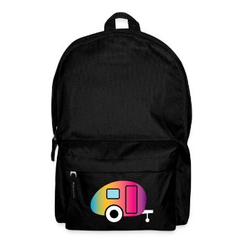 Caravan Wohnwagen Farbverlauf Camping Camper Fan - Rucksack - Schwarz - Vorne