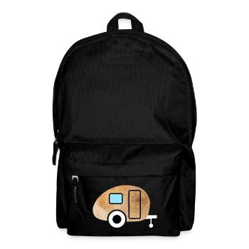 Caravan Caravan Wood Grain Nature Camping Fan - Backpack - black - Front
