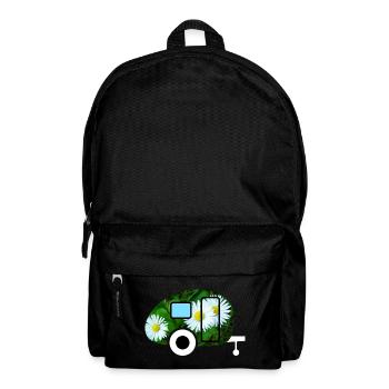 Caravan Gänseblume Wohnwagen Camping Retro Vintage - Rucksack - Schwarz - Vorne