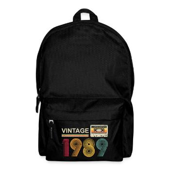 Vintage 1980s Cassette Tape Design - Backpack - black - Front