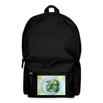 Vibrant Green Dumplings: Watercolor Food Art - Backpack - black - Front