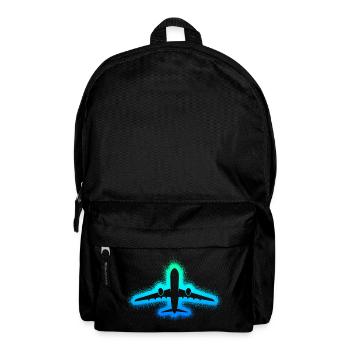 Flugzeug Flieger Kinder Jungen Herren Pilot - Rucksack - Schwarz - Vorne