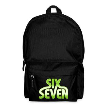Six Seven 6 7 - 67 - Typographie verte Conception de mèmes - Sac à dos - noir - Devant