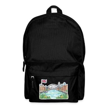 Newcastle Skyline, Tyne Bridge, Salbei, Gateshead, Kunst - Rucksack - Schwarz - Vorne