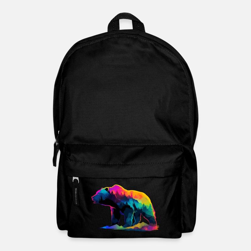 Bär in den Bergen - Rucksack - Schwarz