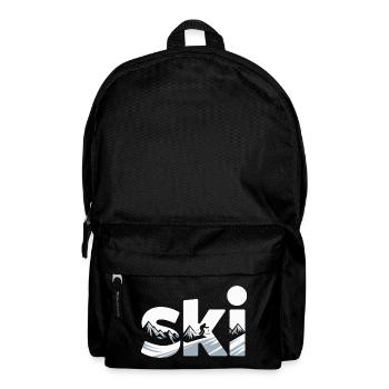 Ski Bergpanorama Typo Design - Rucksack - Schwarz - Vorne