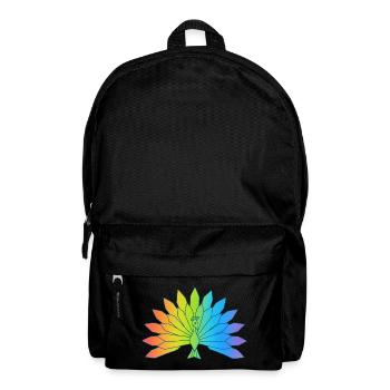 Mehrfarbiger Pfau - Rucksack - Schwarz - Vorne