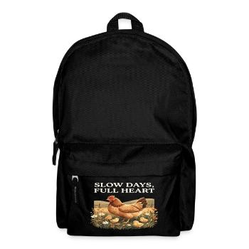 Slow Days, Full Heart Chickens Cottagecore Farm - Backpack - black - Front