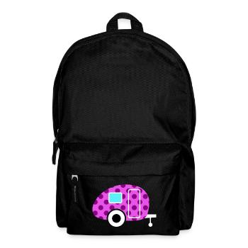 Caravan Wohnwagen pink Dots Punkte Camper Retro - Rucksack - Schwarz - Vorne