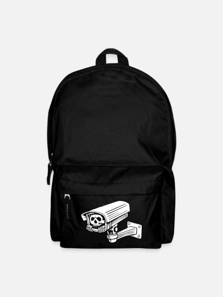 Humor makabre Überwachungskamera Gothic Skull - Rucksack - Schwarz