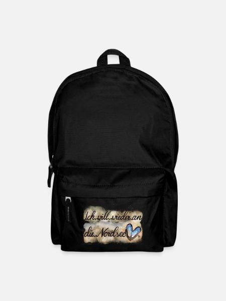Nordsee Leidenschaft Herz - Rucksack - Schwarz