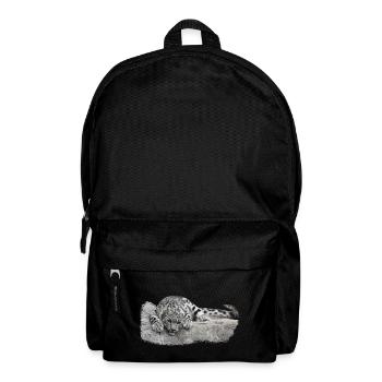 gifts big cat lovers, snow leopard boy - Backpack - black - Front