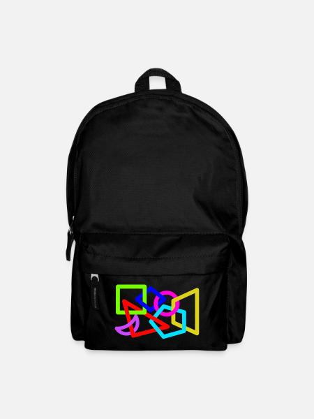 Intertwined neon shapes - Backpack - black